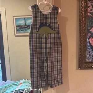 Kelly's Kids Blue and Green Plaid Overalls